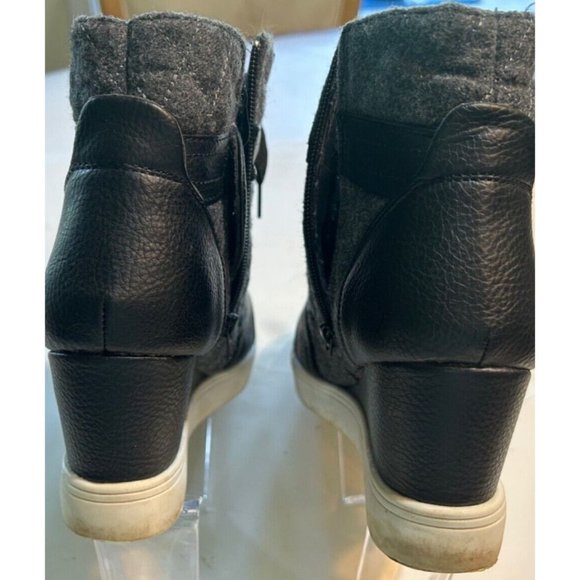 Women's Maurice Slip On Wedge Ankle Boot Size 9 Tie and Zip Black - Picture 5 of 7